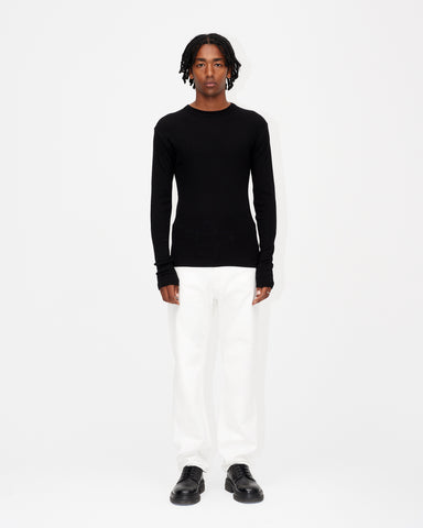 Base Tee LS Army Wool 009 Black