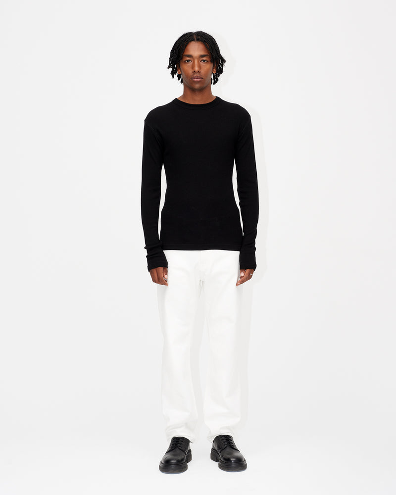 Base Tee LS Army Wool 009 Black