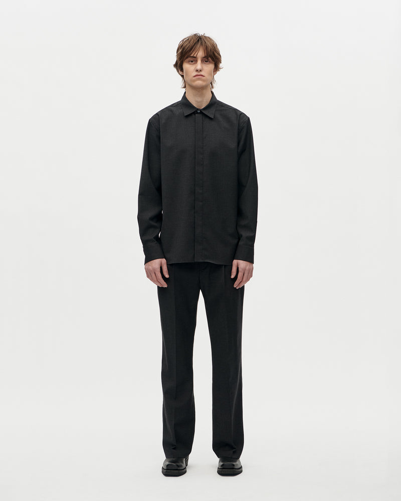 Essential Shirt 365 Wool 008 Charcoal