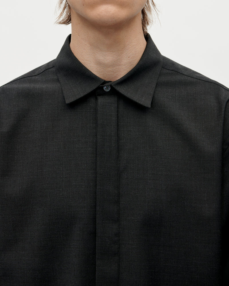 Essential Shirt 365 Wool 008 Charcoal