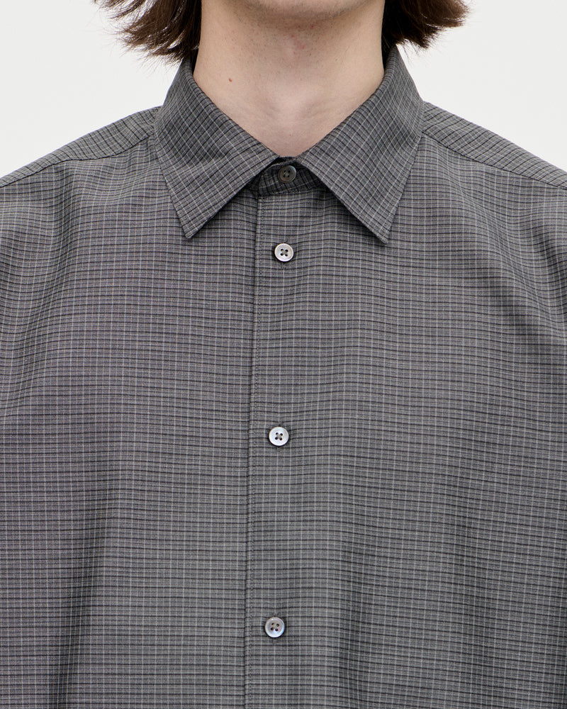 Volume Shirt Grid 008 Charcoal