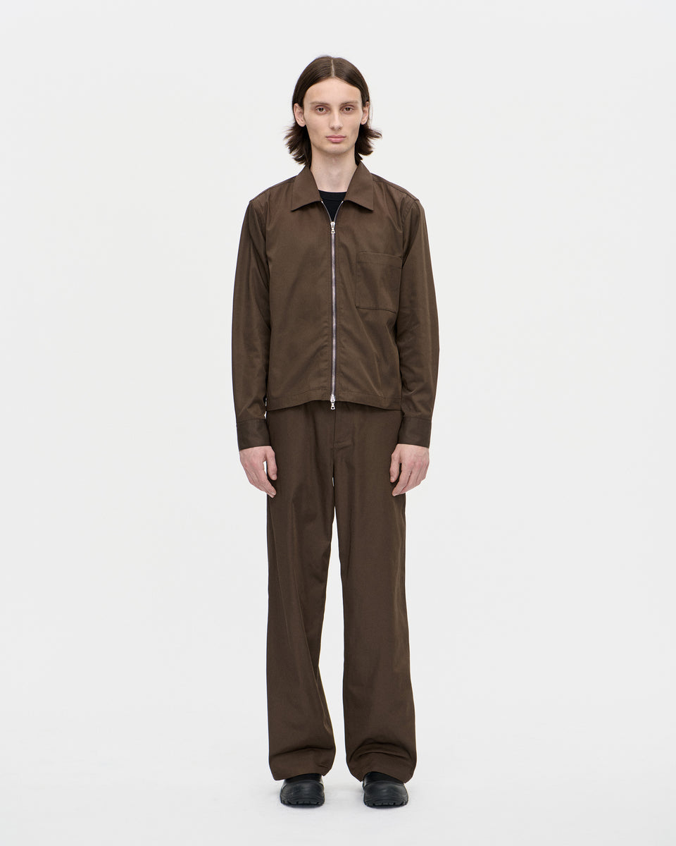 Shrunk Zip Shirt Memory 066 Chocolate