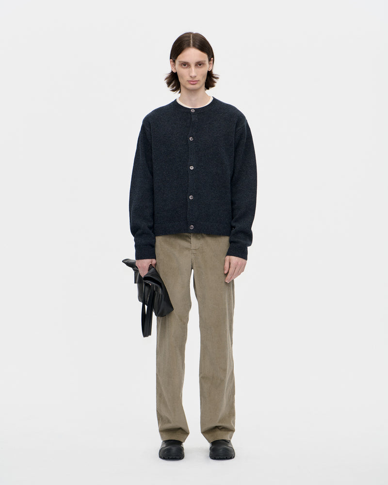 Cardigan Boiled Wool 008 Charcoal