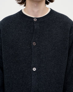 Cardigan Boiled Wool 008 Charcoal
