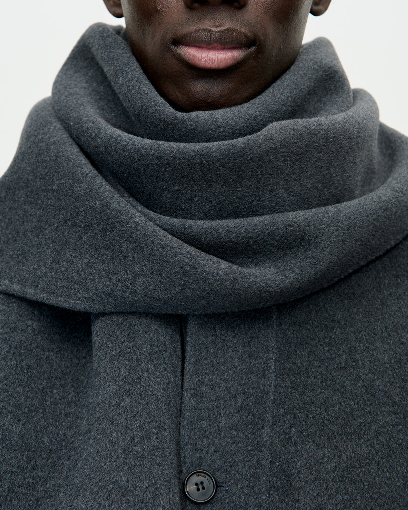 Plaid Scarf Woolcash 008 Charcoal