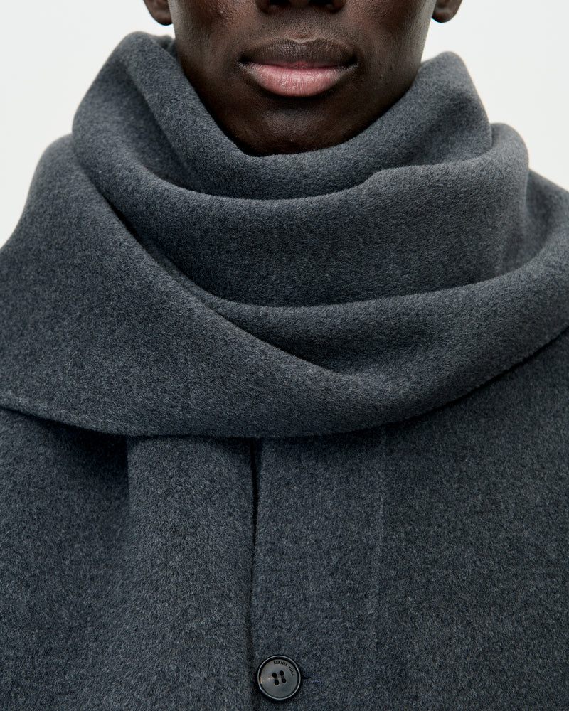 Plaid Scarf Woolcash 008 Charcoal