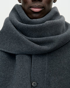 Plaid Scarf Woolcash 008 Charcoal