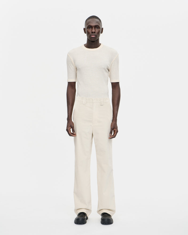 Cord Night Trouser 002 Off White