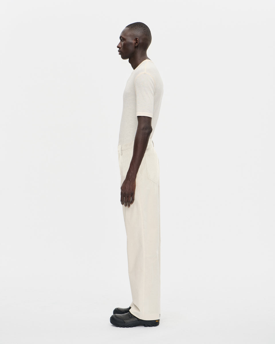 Cord Night Trouser 002 Off White