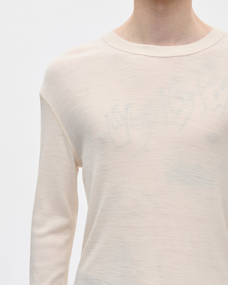 Base Tee LS Army Wool 002 Off White