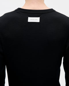 Base Tee LS Army Wool 009 Black