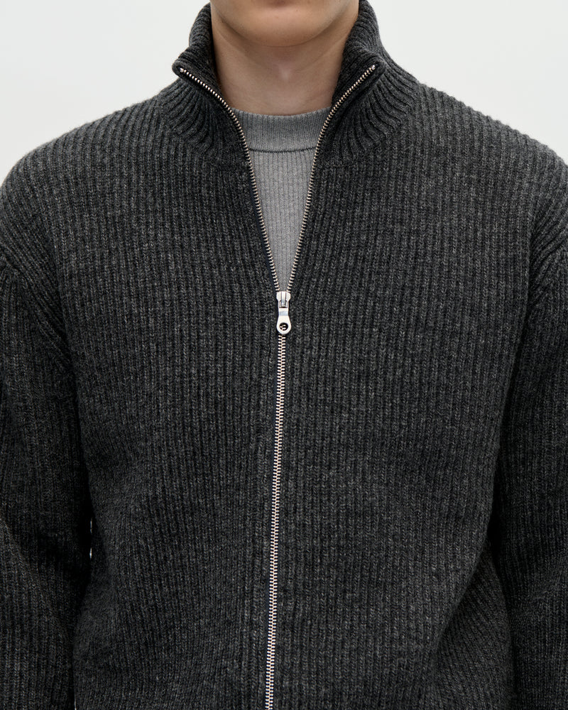 Shrunk Full Zip Drained 008 Charcoal