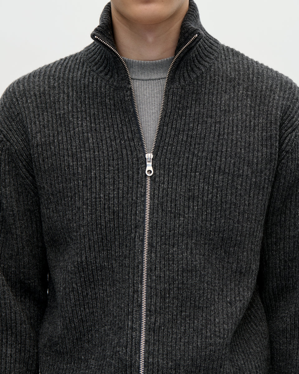 Shrunk Full Zip Drained 008 Charcoal