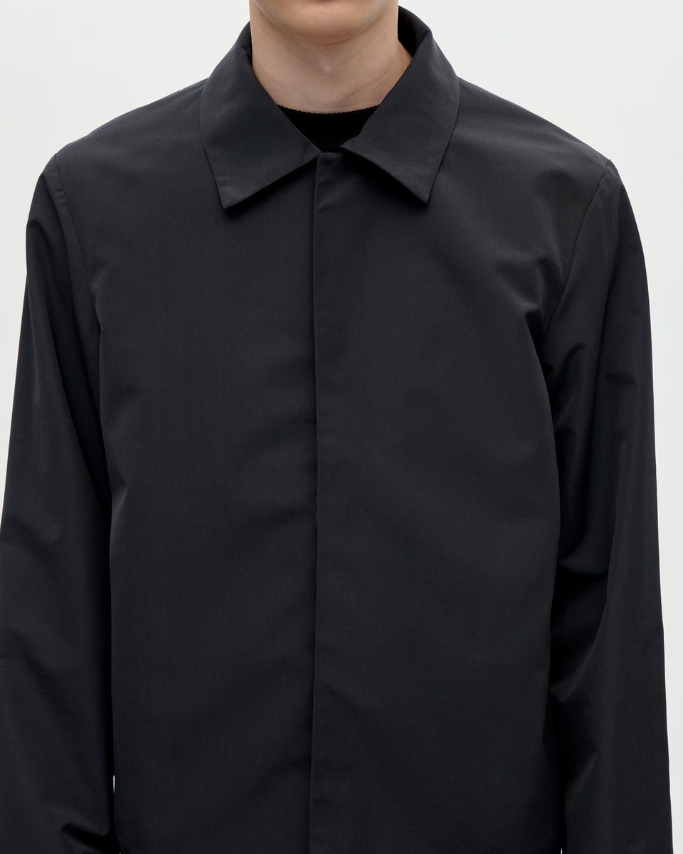 Officer Jacket Long Onyx Wool 009 Black