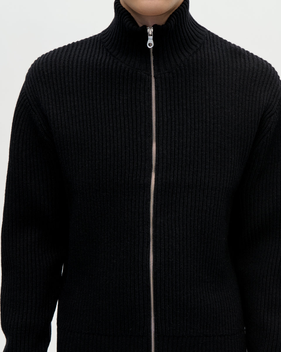 Shrunk Full Zip Drained 009 Black