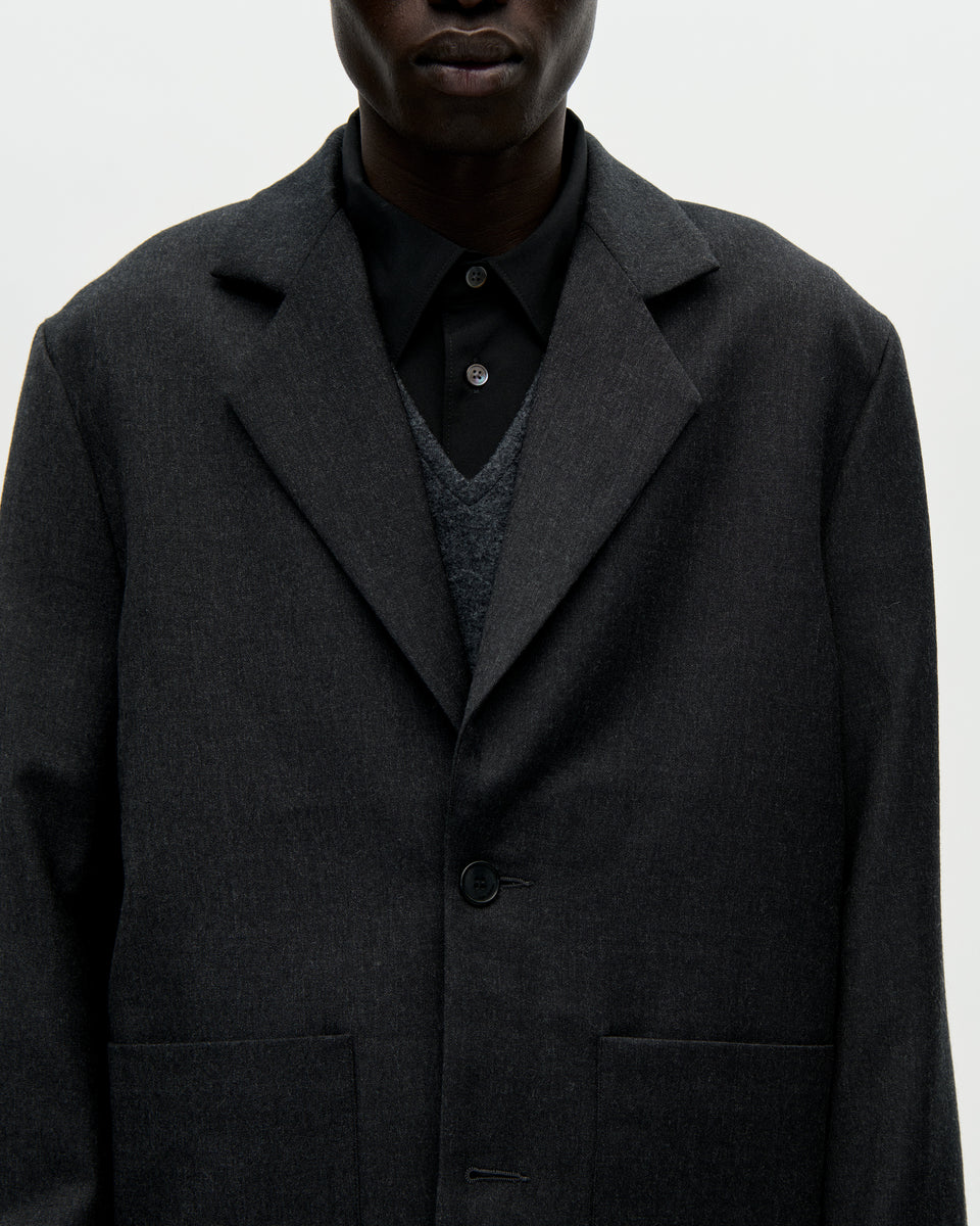 Soft Blazer Flannel Wool 008 Charcoal