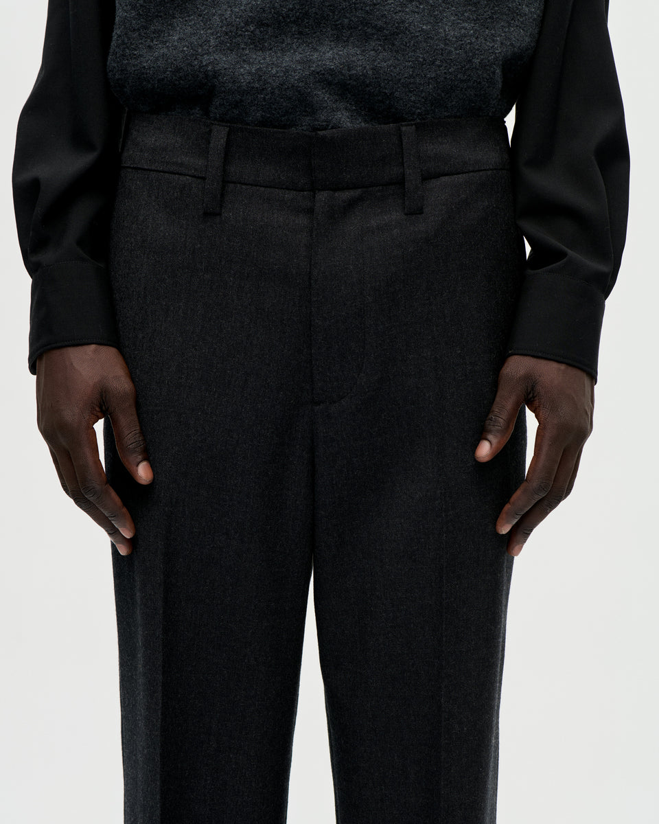 Dress Trouser Flannel Wool 008 Charcoal