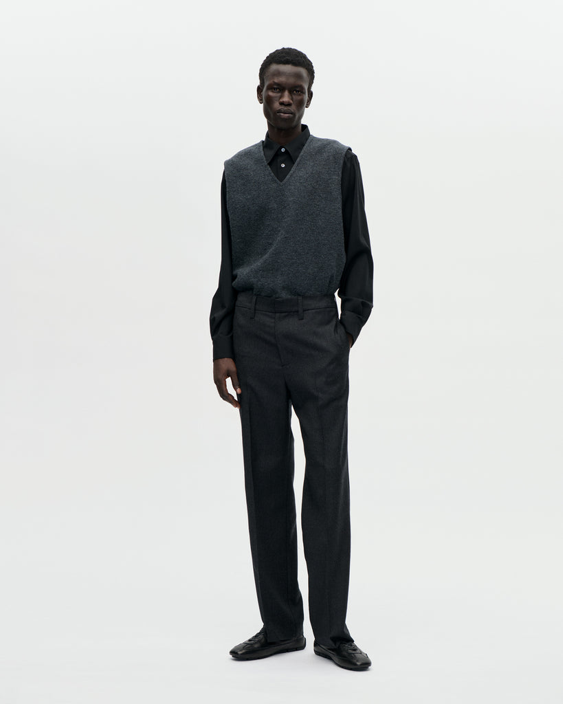 Dress Trouser Flannel Wool 008 Charcoal