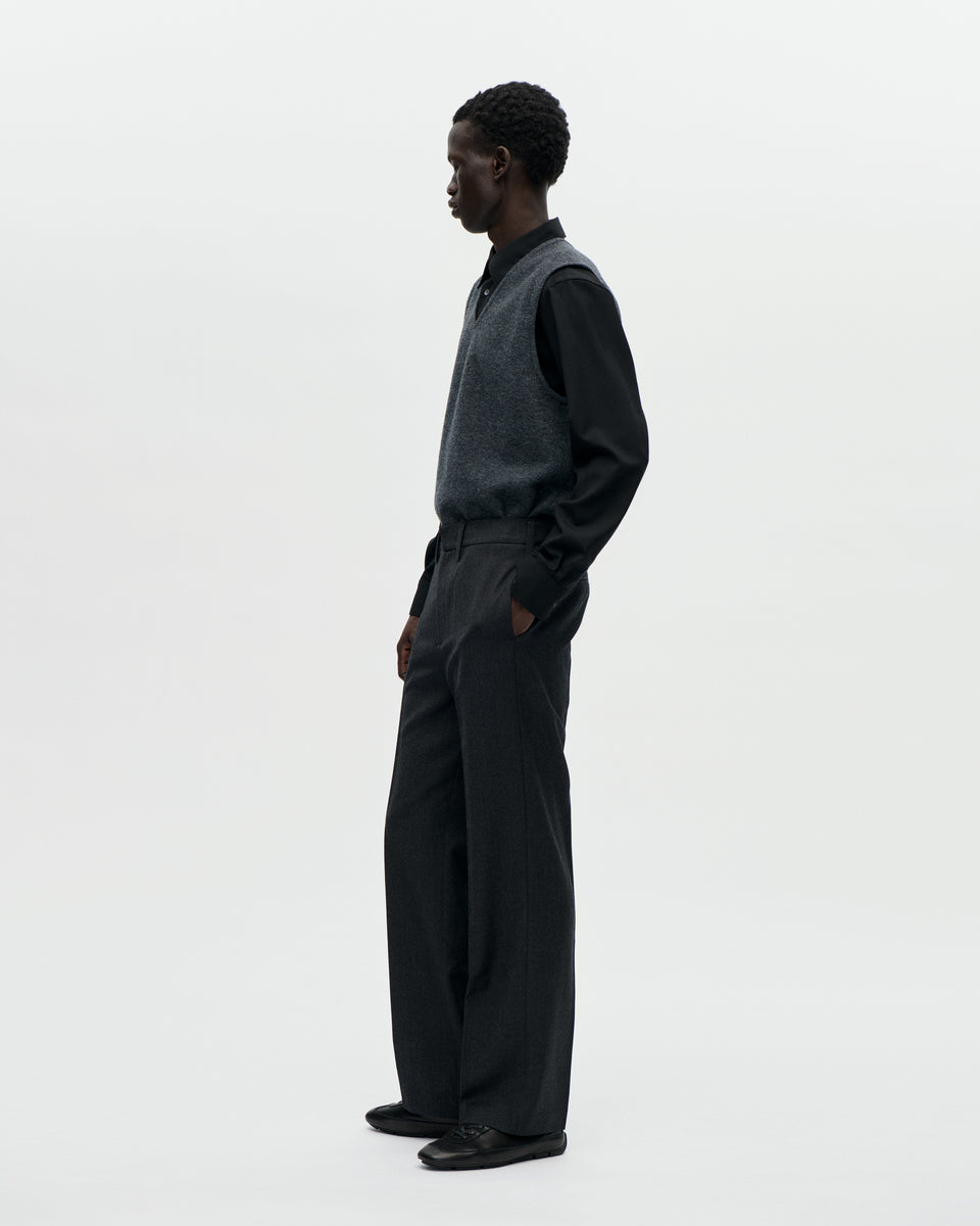 Dress Trouser Flannel Wool 008 Charcoal