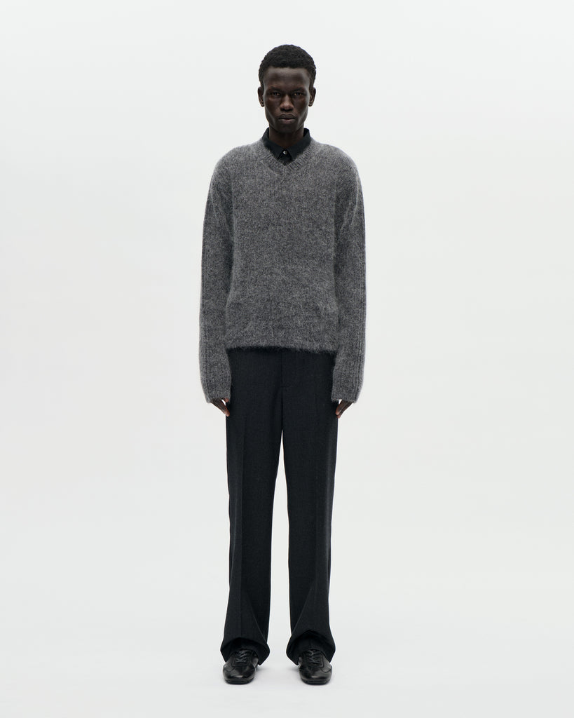 V Neck Kid Mohair 008 Charcoal