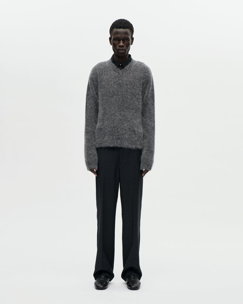 V Neck Kid Mohair 008 Charcoal