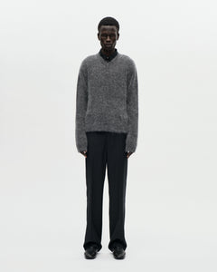 V Neck Kid Mohair 008 Charcoal