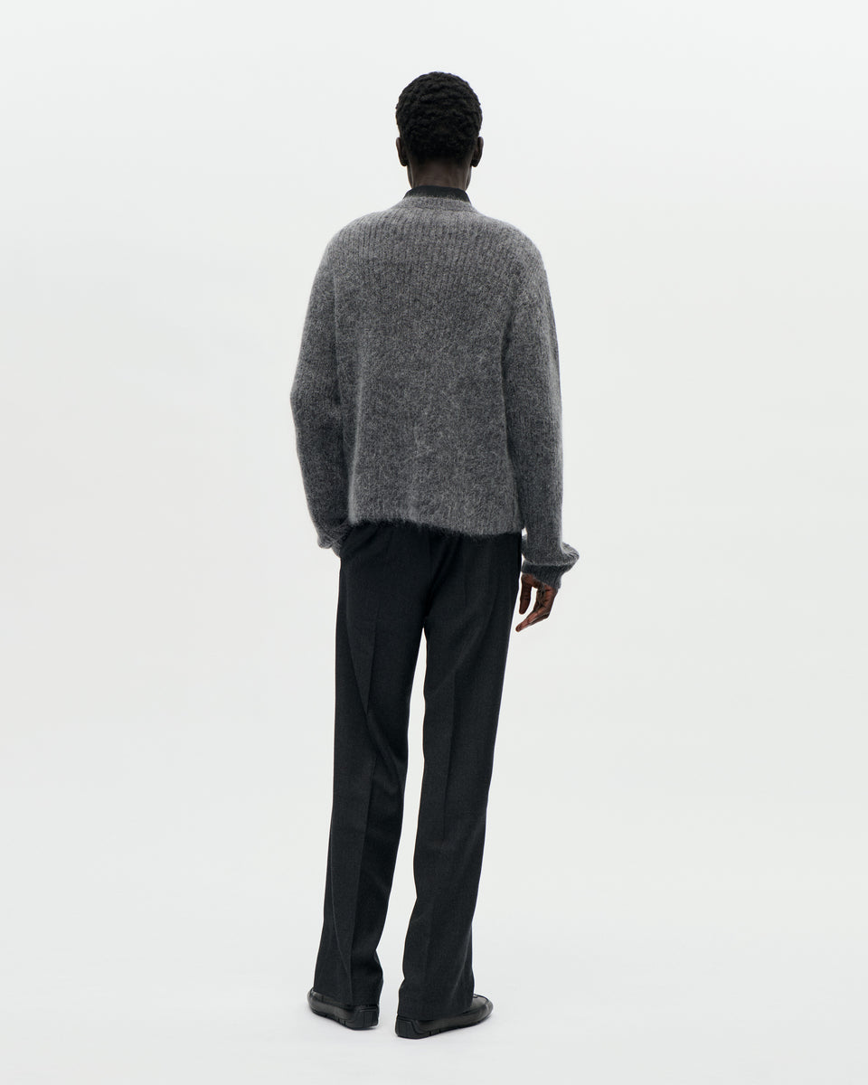 V Neck Kid Mohair 008 Charcoal