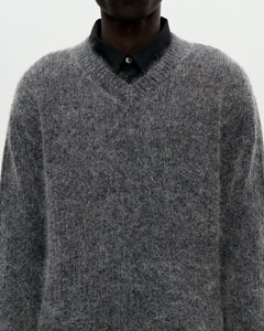 V Neck Kid Mohair 008 Charcoal