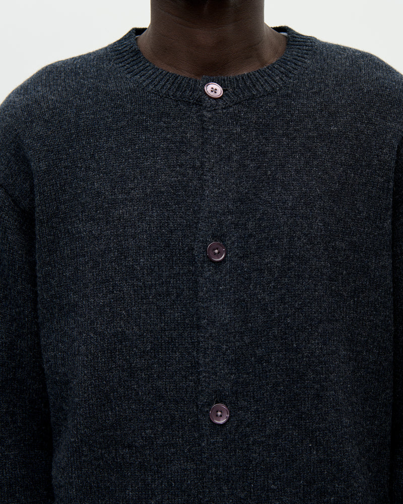 Cardigan Boiled Wool 008 Charcoal