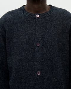 Cardigan Boiled Wool 008 Charcoal