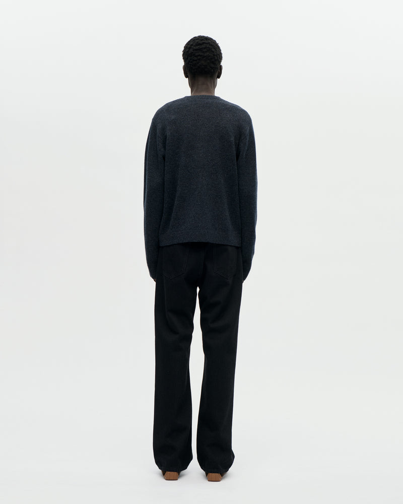 Cardigan Boiled Wool 008 Charcoal